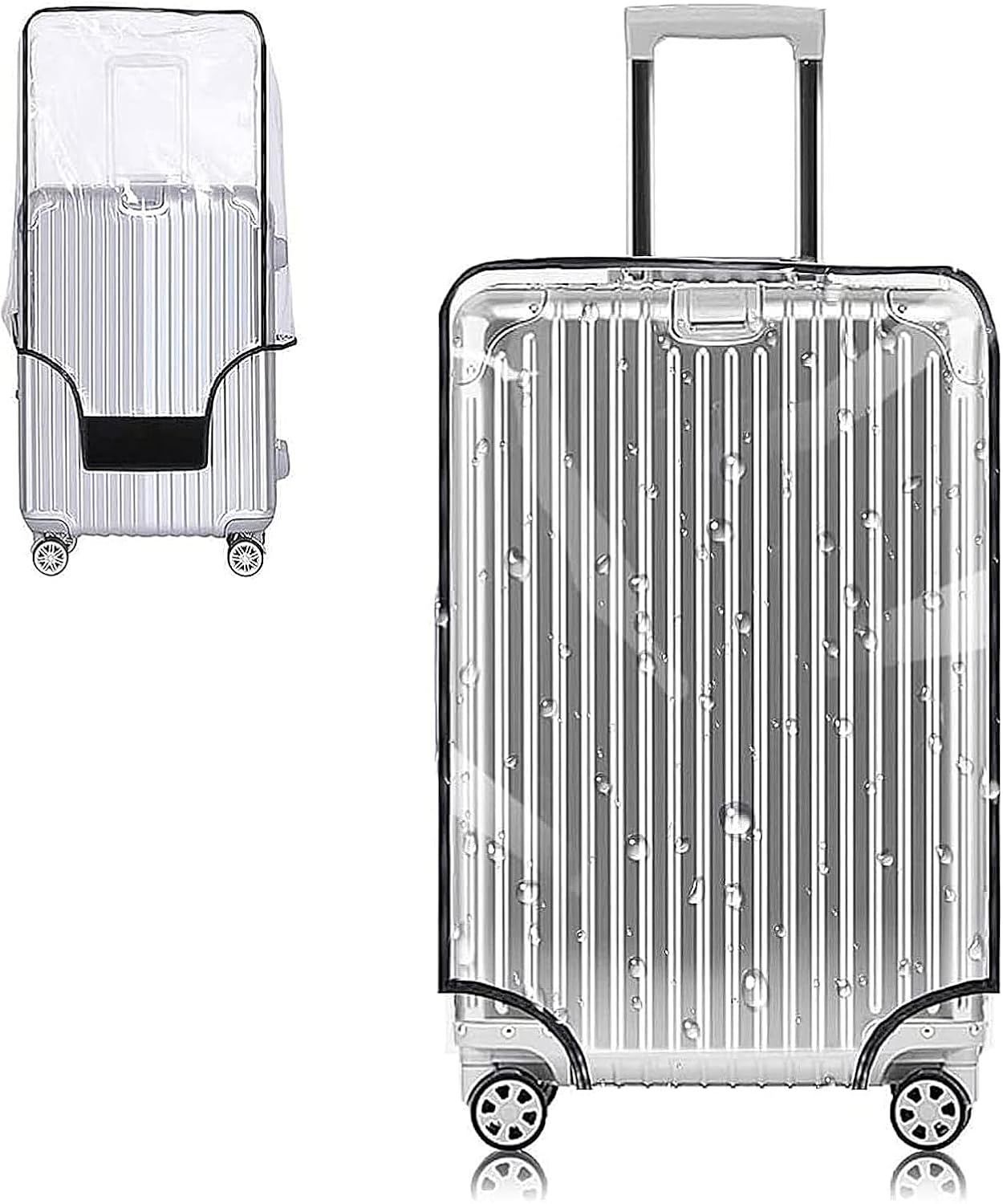 Yotako Clear PVC Suitcase Cover Protectors 30 Inch Luggage Cover Large | Travel Luggage Covers XL for Wheeled Suitcase 30'' with Extra Wide Hook & Loop