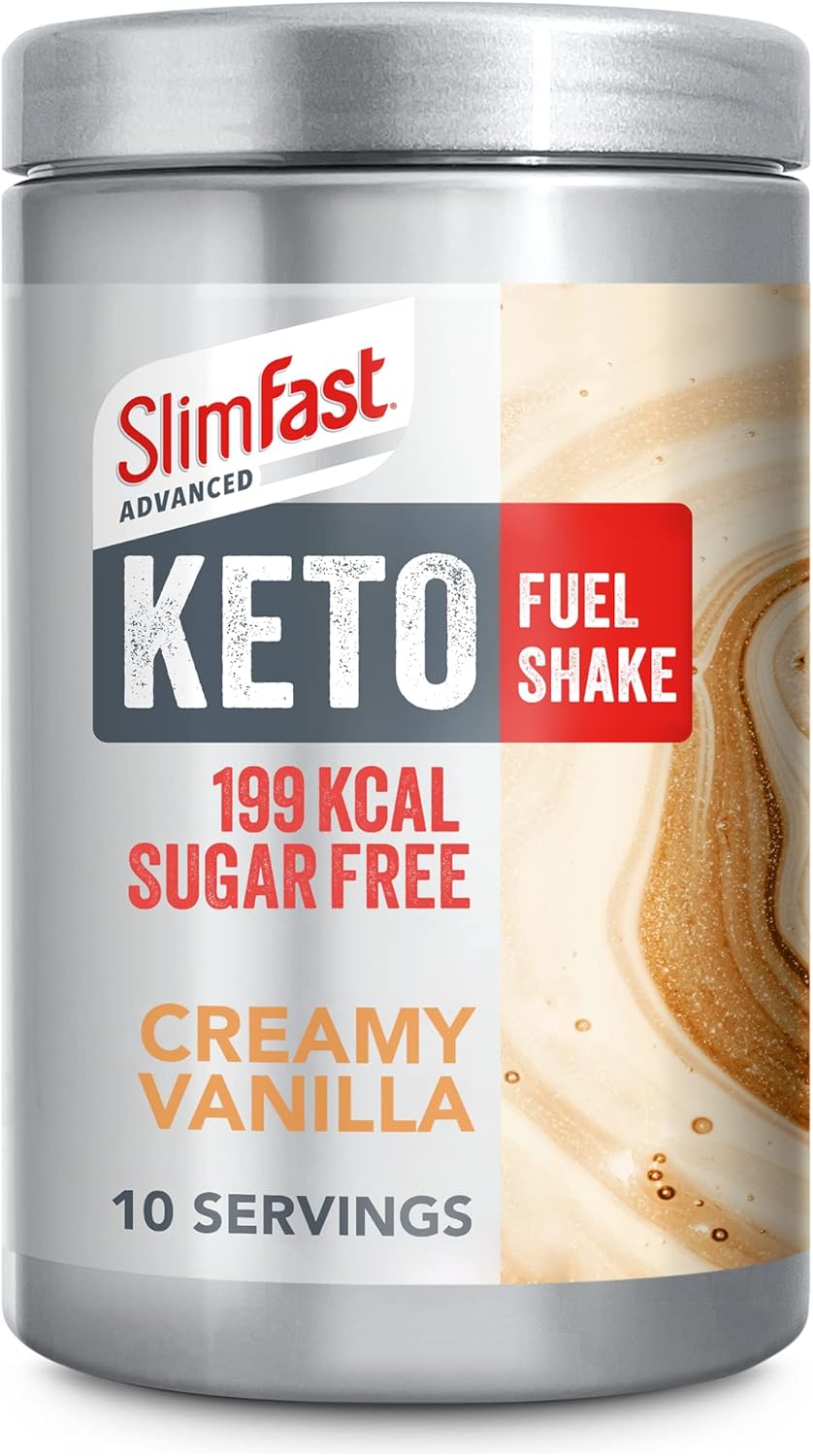 SlimFast Advanced Keto Fuel Shake for Keto Lifestyle, Creamy Vanilla Flavour, 10 Servings, 320g