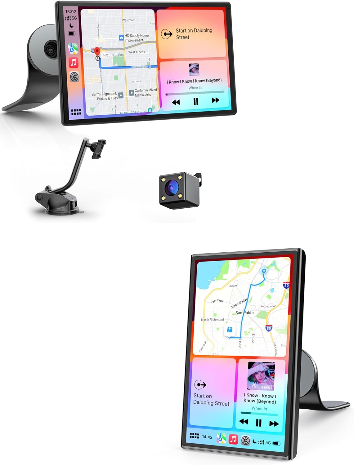 9'' Carplay with Portrait & Landscape Screen + 7'' Carplay with Magnetic Mount