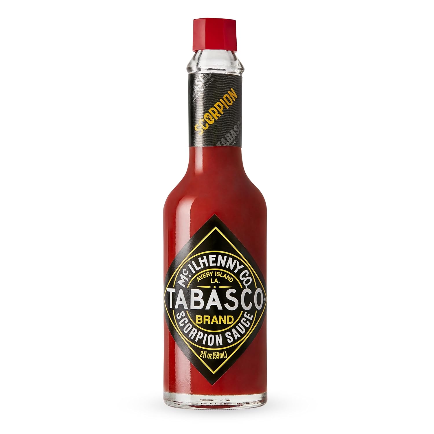 TABASCO Brand Scorpion Sauce, Fiery & Intense Hot Sauce, Glass Bottle, Bold & Hot, Scorpion Pepper, Guava & Pineapple Blend, Great on Tacos & More, 2 Fl Oz (Pack of 1)