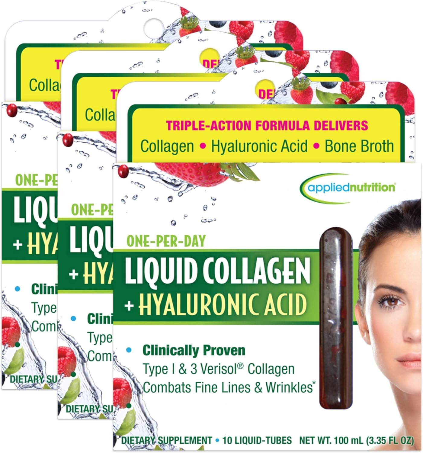 Applied Nutrition Liquid Collagen +Hyaluronic Acid (Pack of 3)