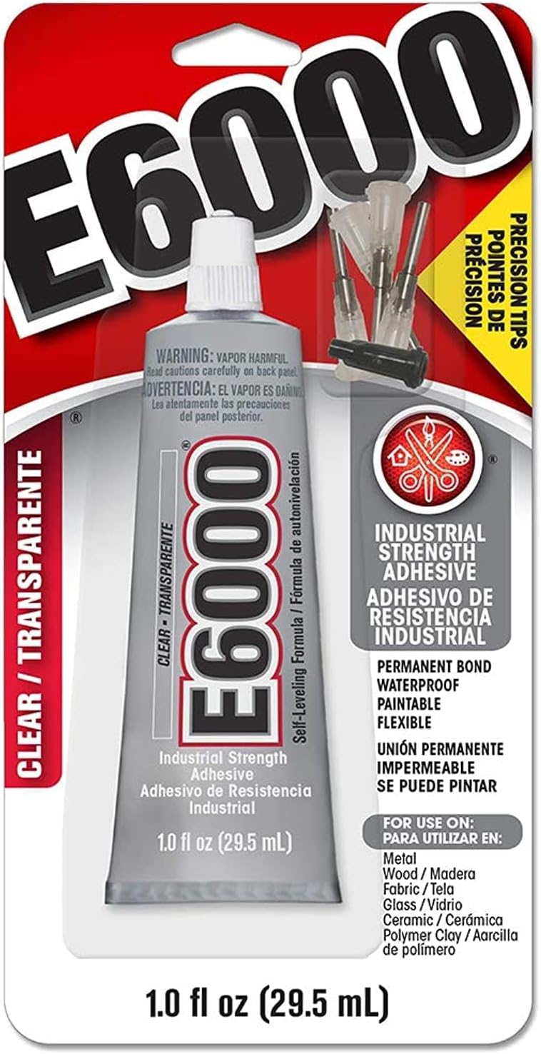 E6000 231020 Adhesive with Precision Tips, 1.0 fl oz