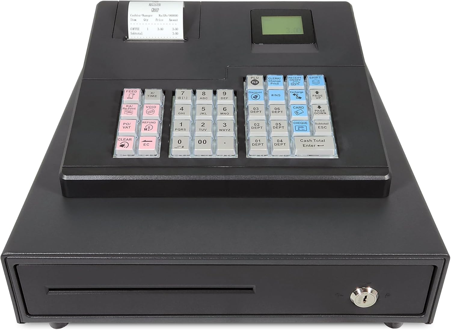 CRG XA137 Basic Cash Register Till Black. Ideal for Retail. Simple to Setup and Operate.