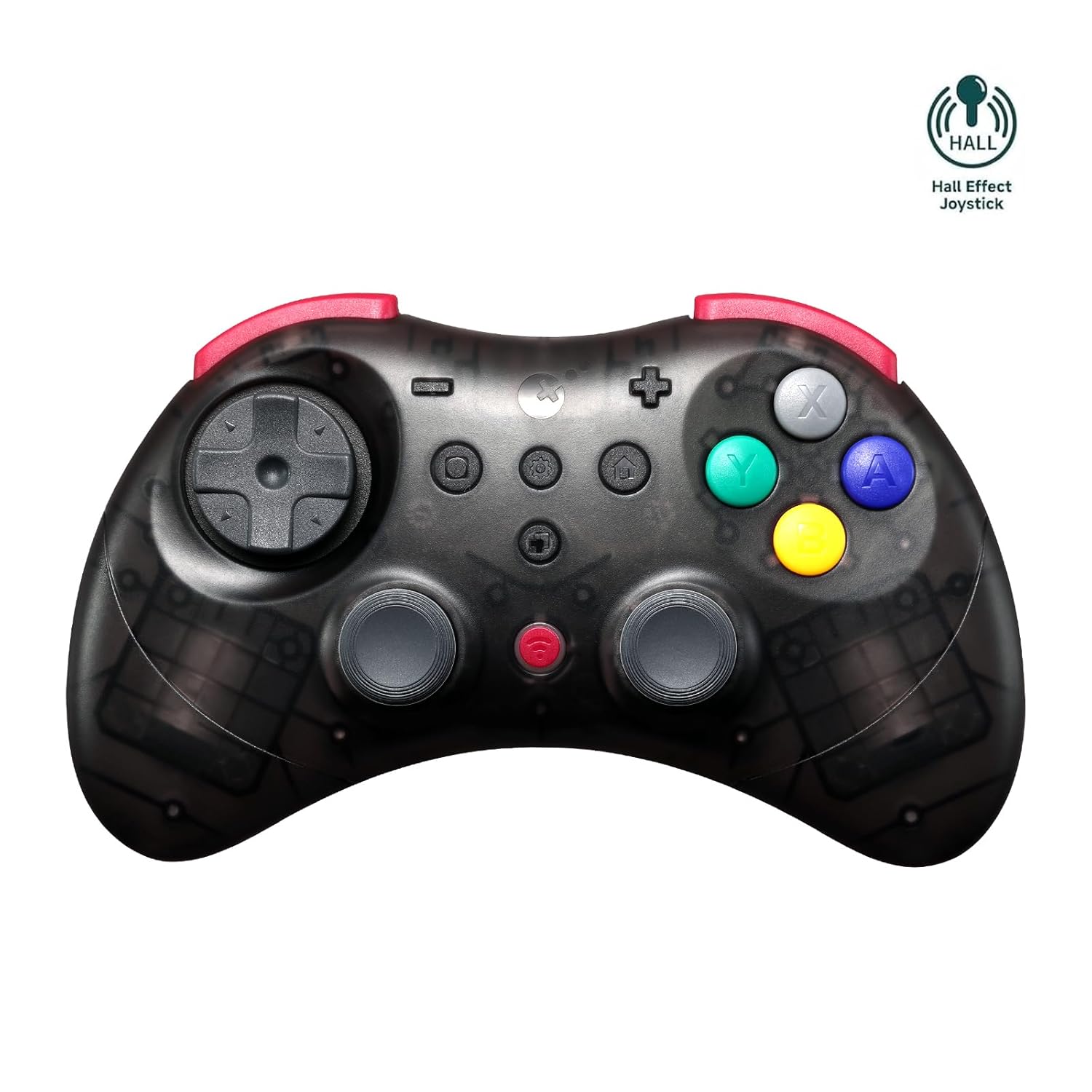 AKNES GuliKit Elves 2 Pro Wireless Gaming Controller for Switch/Switch 2, Windows, iOS and Android - Hall Effect Joysticks, 1000Hz Polling Rate, Switch1/2 Wake-Up, 3 Rumble Modes, Gyro Aiming - Transparent Black