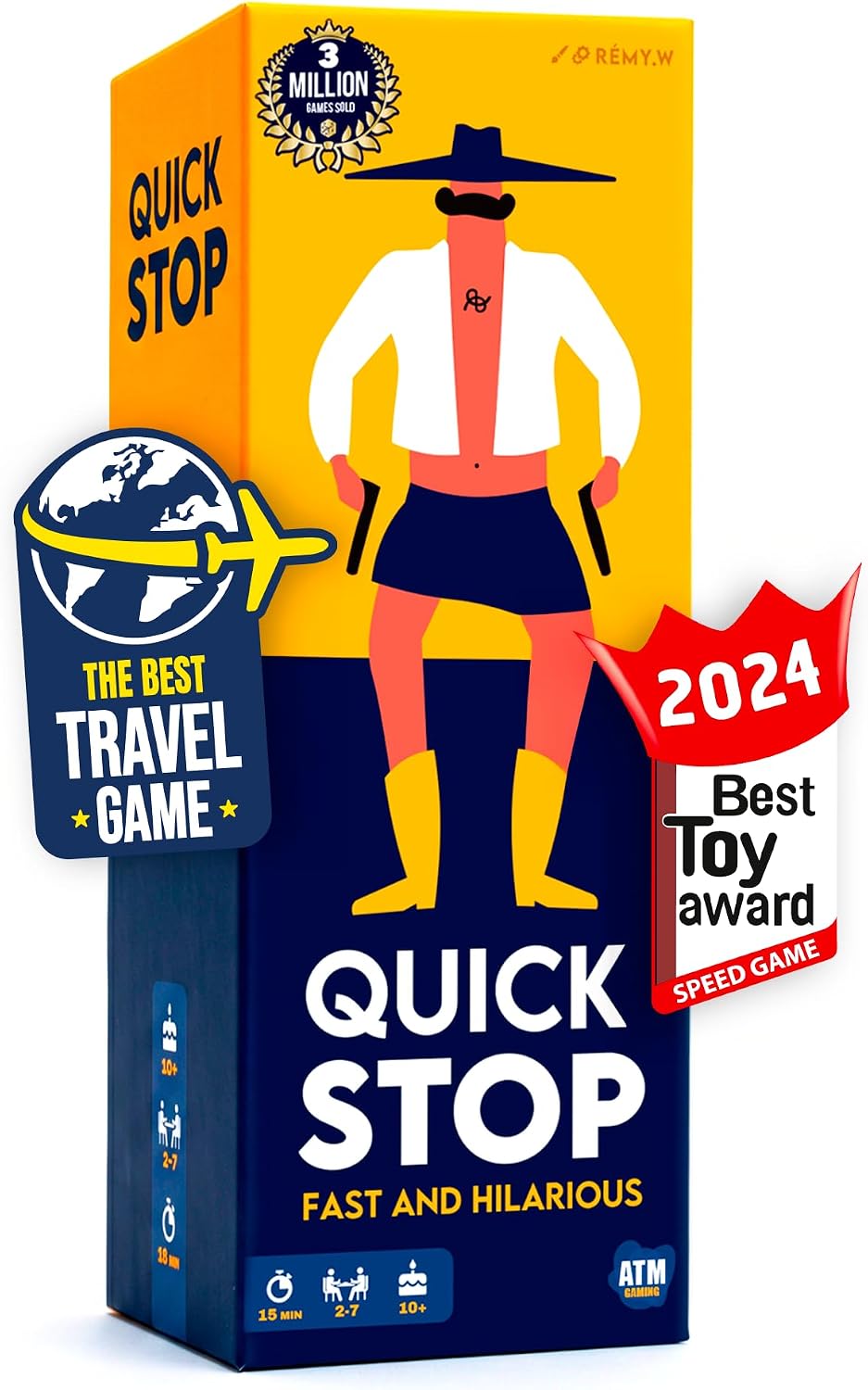 QUICKSTOP | Card Game for Family and Friends | Fast and Hilarious | 2-7 players | Party Game for Adults and Kids 10+ | 15 minutes Playing Time