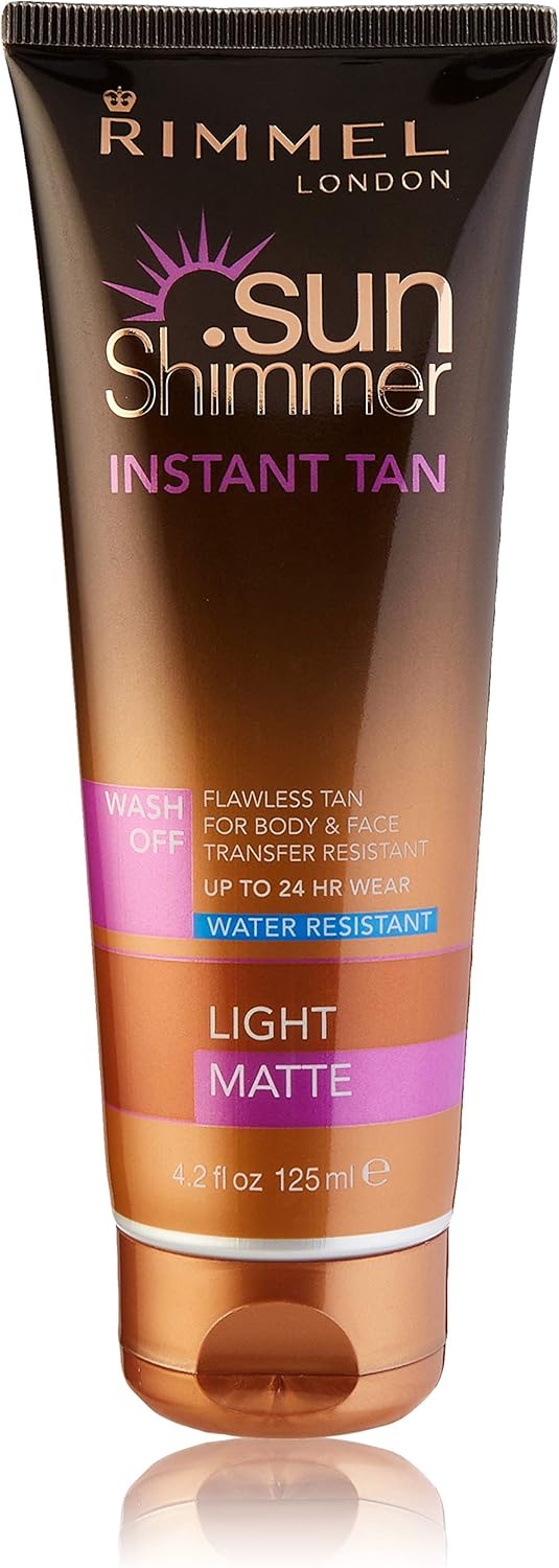 Rimmel Sunshimmer Water Resistant Instant Tan Wash Off Matte - Light, Packaging may vary