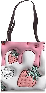 Jummy Strawberry Dessert Dripping Design Tote Bag