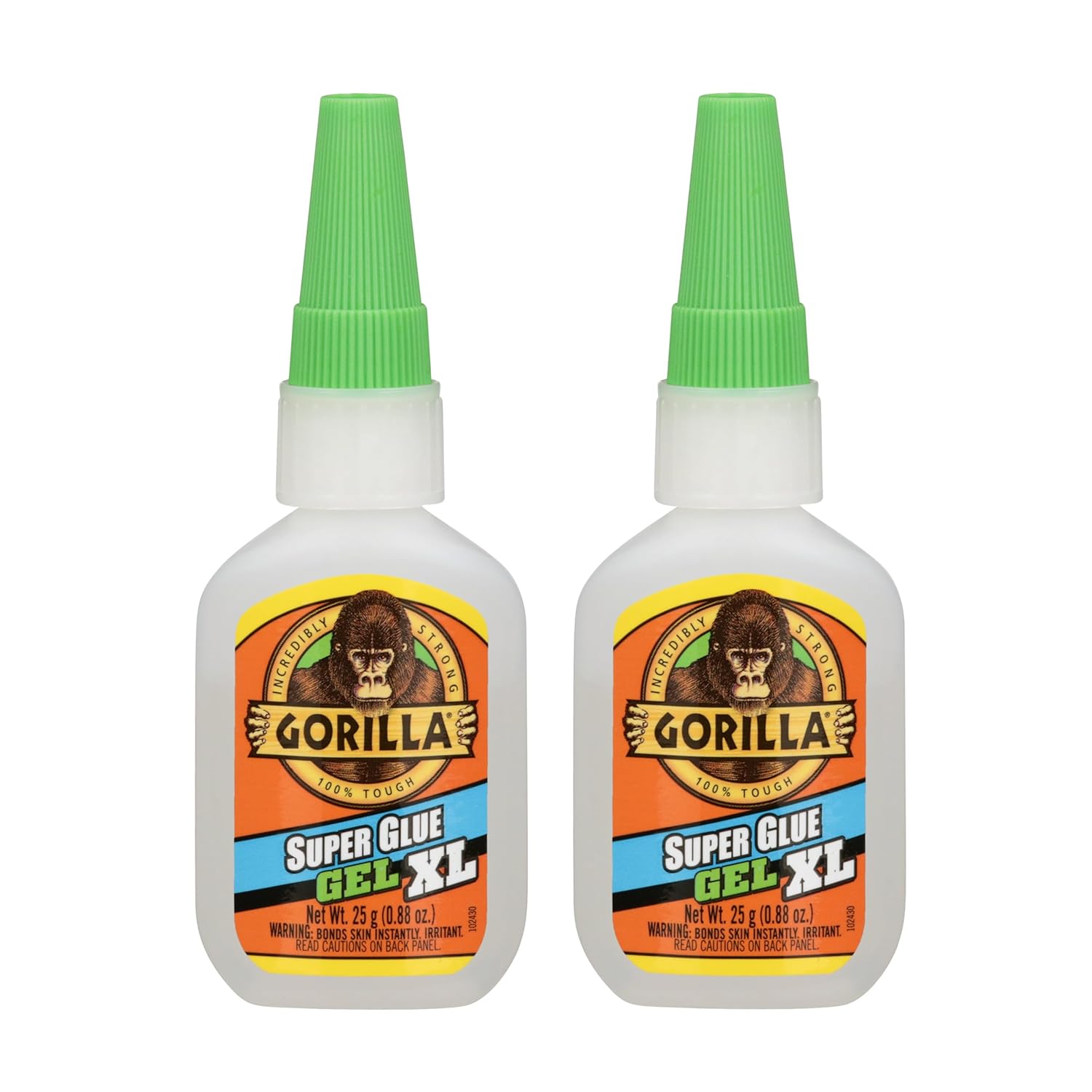 Gorilla Super Glue Gel XL, Clear Glue, 25 Gram (Pack of 2) - All Purpose and Fast Setting for Projects and Repairs