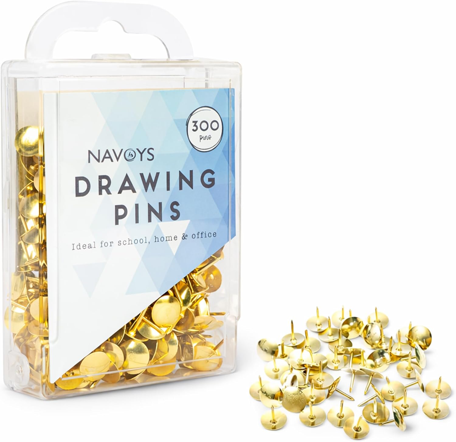 D.A.Y. Republic 300 Brass Pins Drawing Pins for Notice Board, Maps