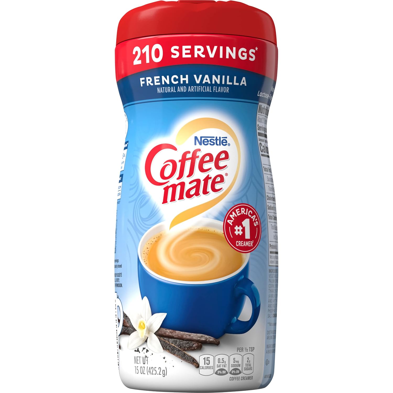 Coffee-mate French Vanilla Powdered Coffee Creamer, 15-Ounce Packages (Pack of 6)