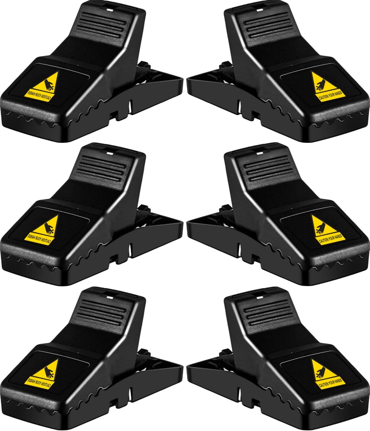Feeke Rat Trap, Large Mouse Traps, Mouse Traps Indoor for Home, Instant Kill Traps for Mouse Rat Chipmunk, Quick Set Up and Reusable - 6 Pack, Black
