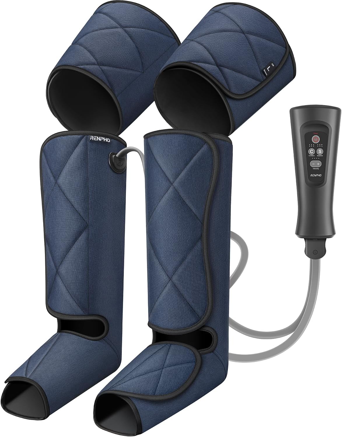 RENPHO Leg Massager FSA HSA Eligible, Air Compression Massager for Circulation Pain Relief, Effective for Father Mother Reduce Swelling-Blue