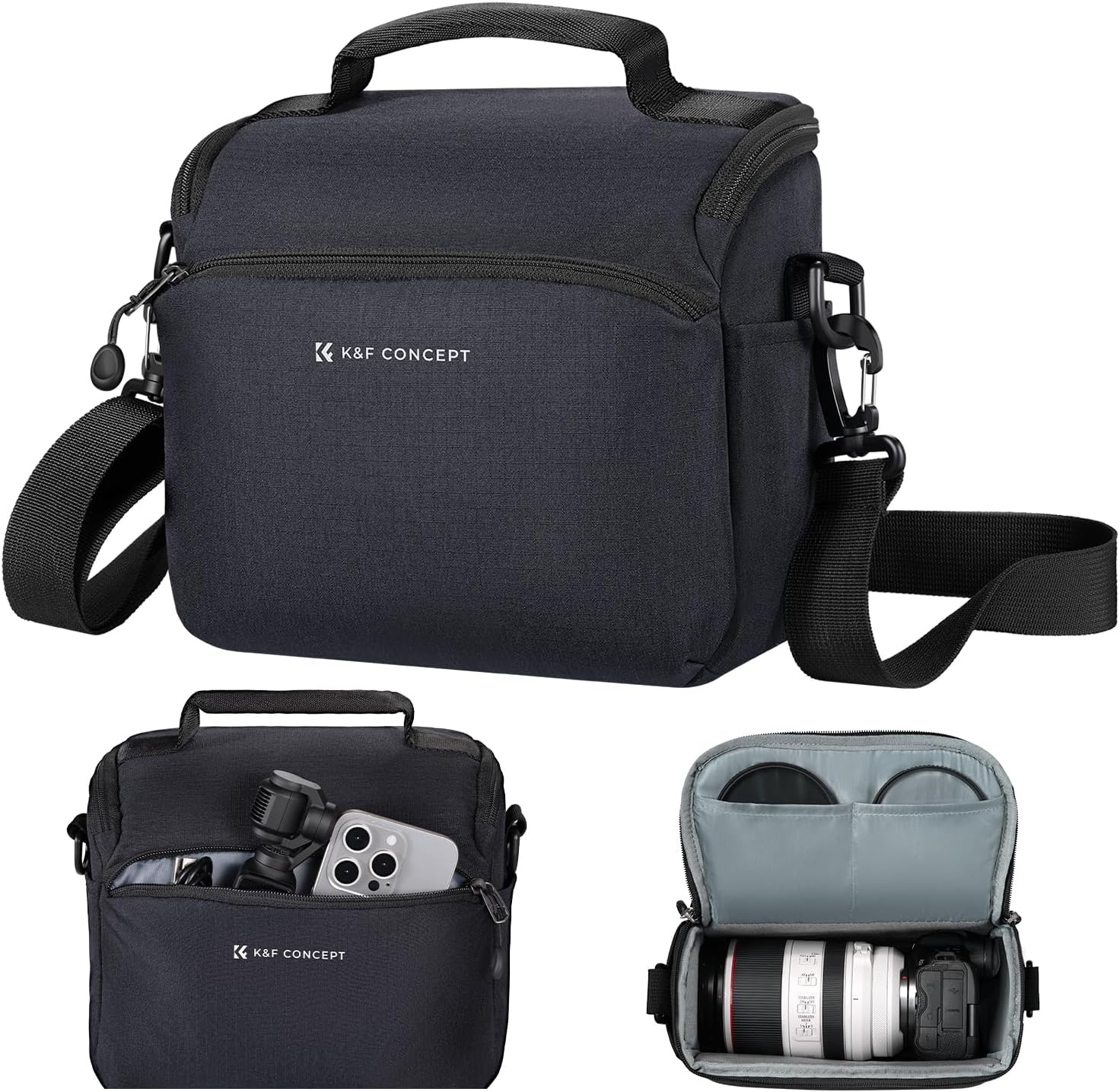 K&F Concept Camera Sling Bag Small Crossbody Camera Case DSLR/SLR/Cute Compact Shoulder Photography Bags for Photographers