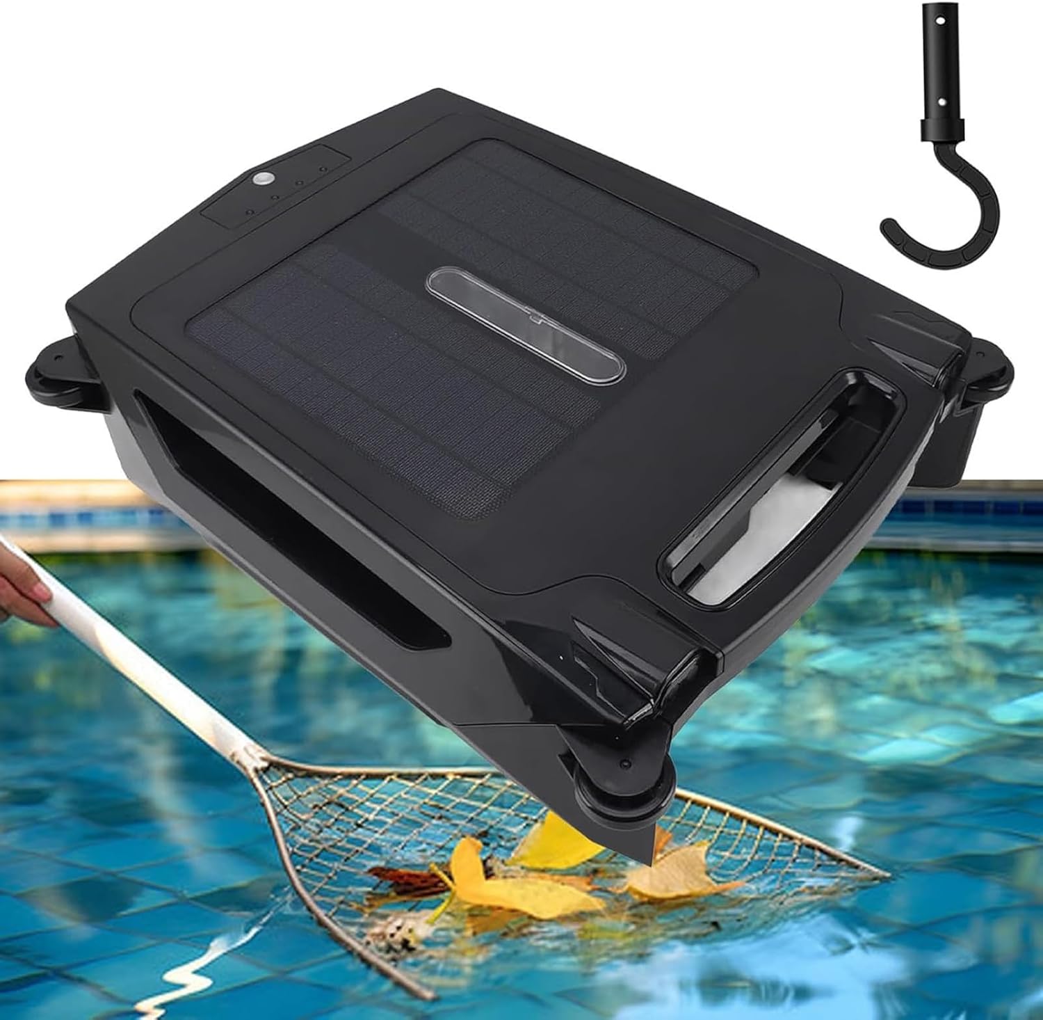 YZRDCXM Pool Skimmer Robot with Solar Panel Automatically Design,Automatic Pool Cleaner,Pool Skimmer Robotic,Dual Mode Cleaning, Intelligent Route Planning,Twin Motors Automatic Pool Skimmer