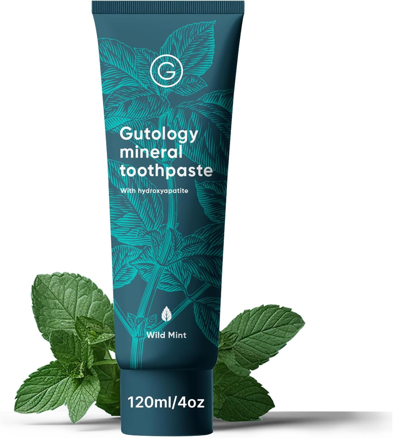 Gutology Mineral Hydroxyaptite Toothpaste 120ml Microbiome Friendly Fluoride Free Toothpaste Suitable for Adults & Children for Sensitive Teeth - Wild Mint