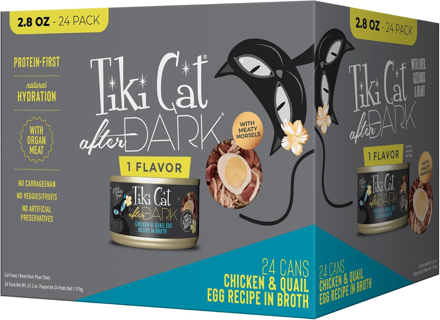 Tiki Cat After Dark Wet Cat Food, Chicken & Quail Egg, Multipack, 24 Count