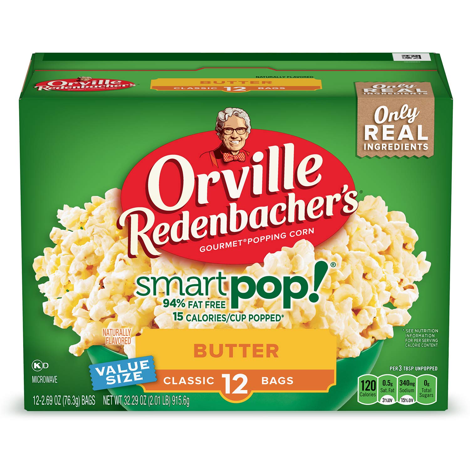 Orville Redenbacher's Microwave Popcorn SmartPop, Butter Flavor, 2.69 oz., 12-Count