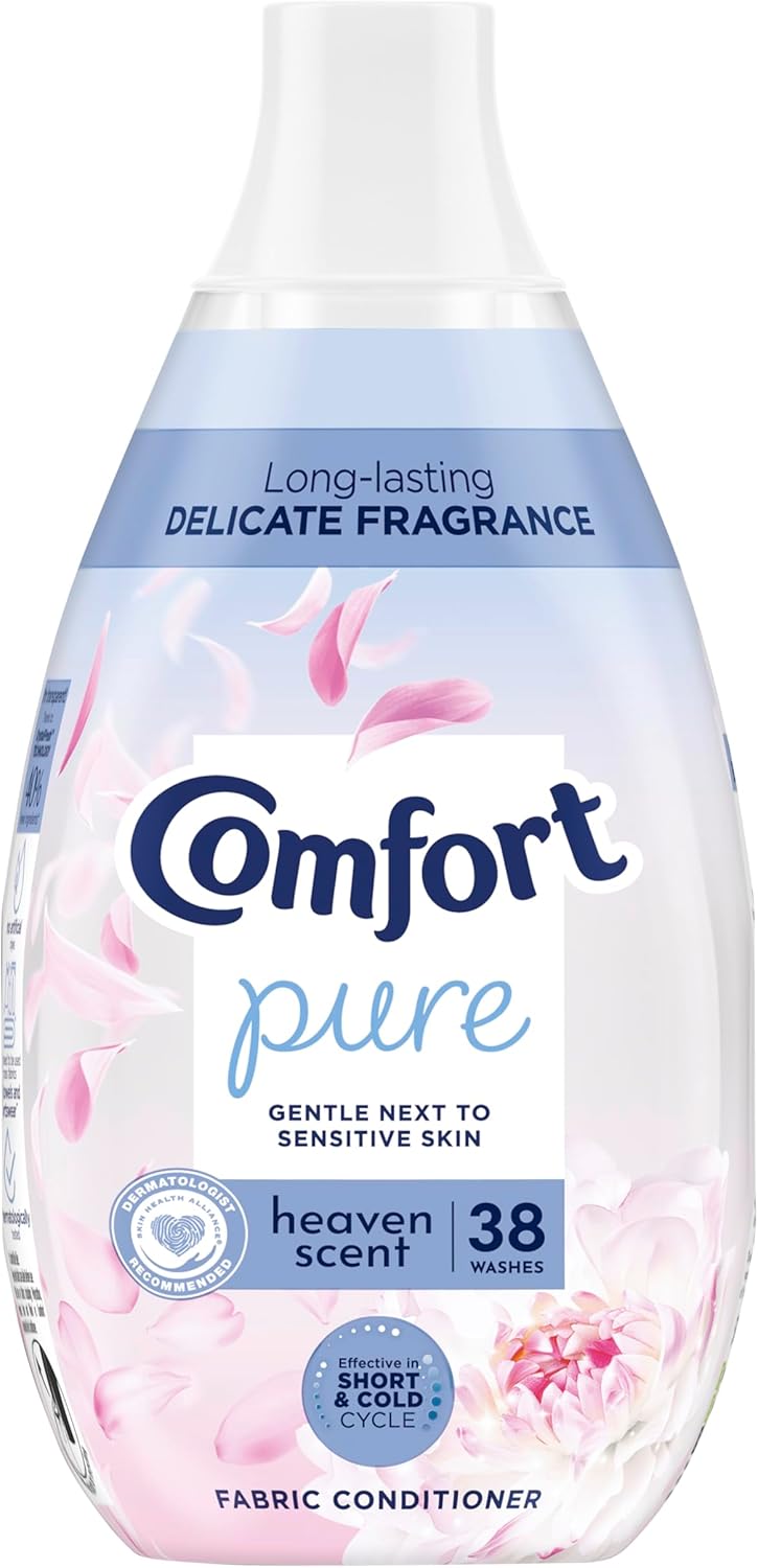 Comfort Pure Heaven Scent Fabric Conditioner Softener with CrystalFresh Technology for Sensitive Skin 38 washes (570 ml)