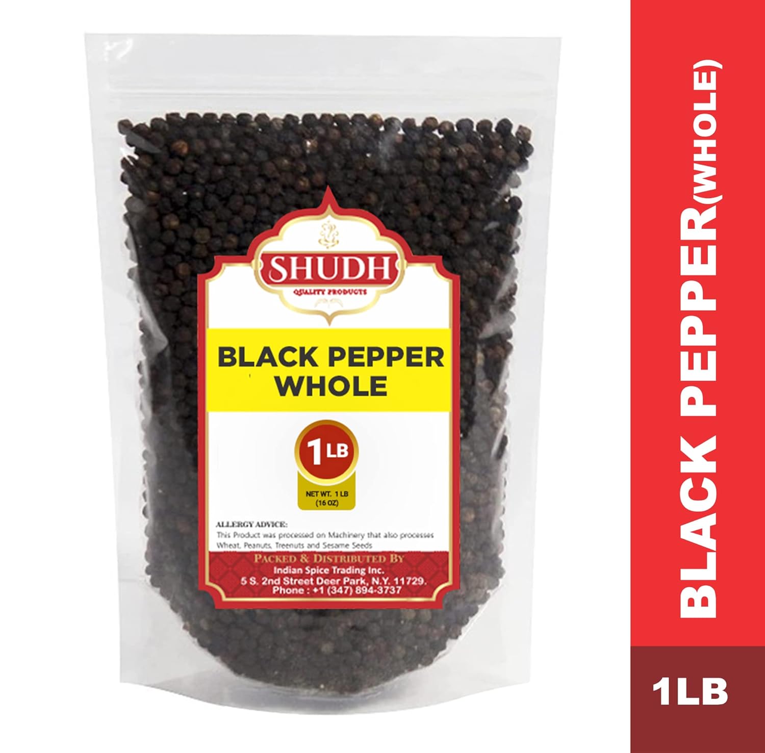 Jimidar Black Pepper Whole (16 Oz | 1 LB) - Steam Sterilized Non-GMO Peppercorns for Grinder Refill, Whole Black Peppercorns, Whole Black Pepper (1 LB)