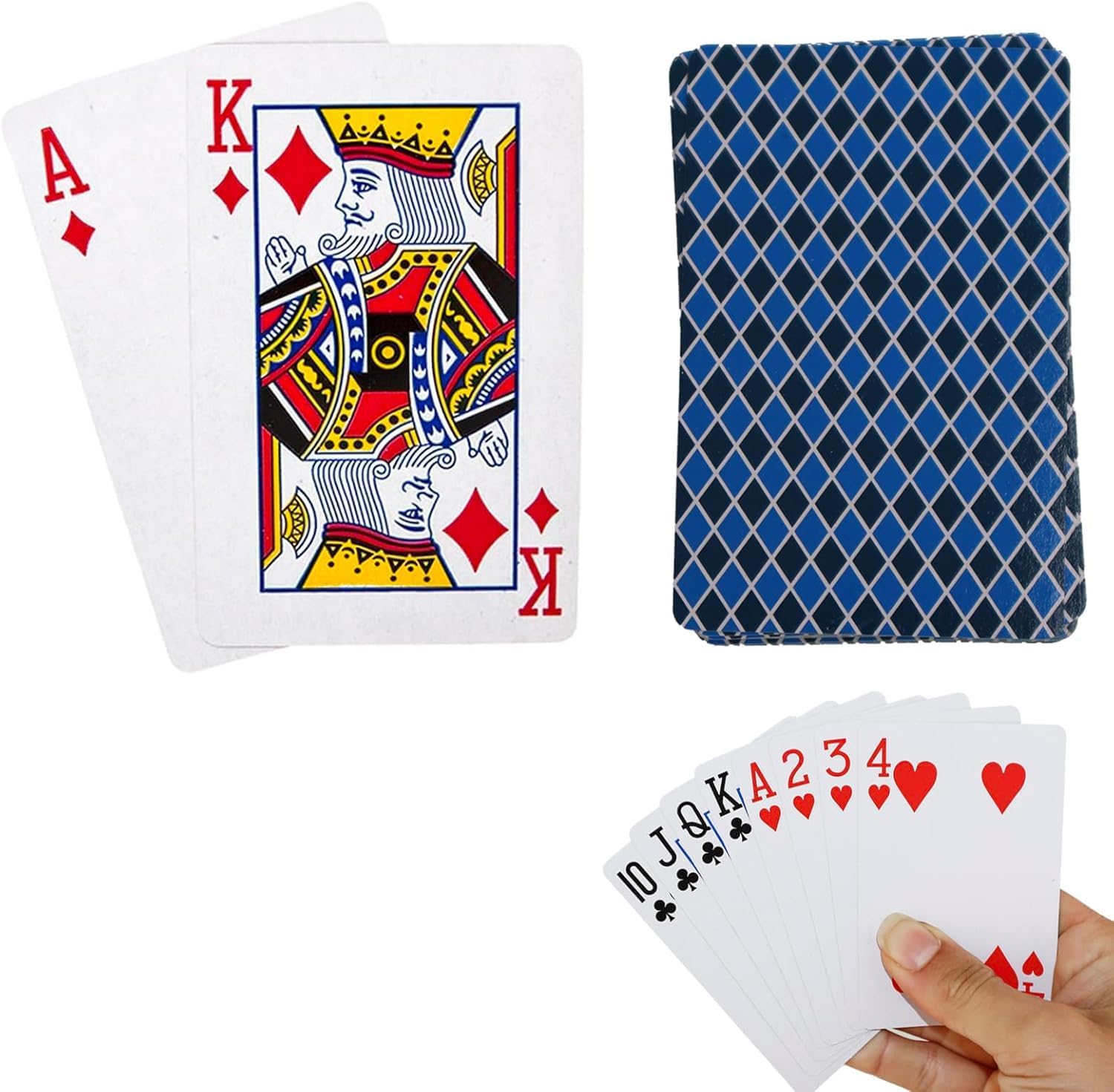 D.A.Y. Republic Professional Standard Plastic Coated Poker Size Playing Cards, 52 Card Deck + 2 Jokers, Ideal for Poker Nights, Parties and Family Games