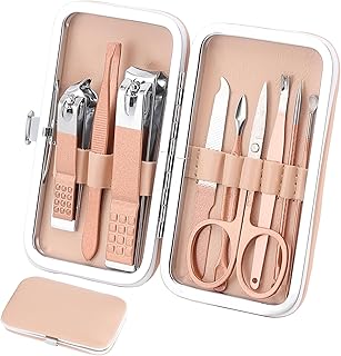 Manicure Set, Personal Care Nail Clipper Kit-9 Pieces, Professional Pedicure Set, Grooming Kit,Gift for Relatives, Friends, Families, Parent, Wife, Girlfriend