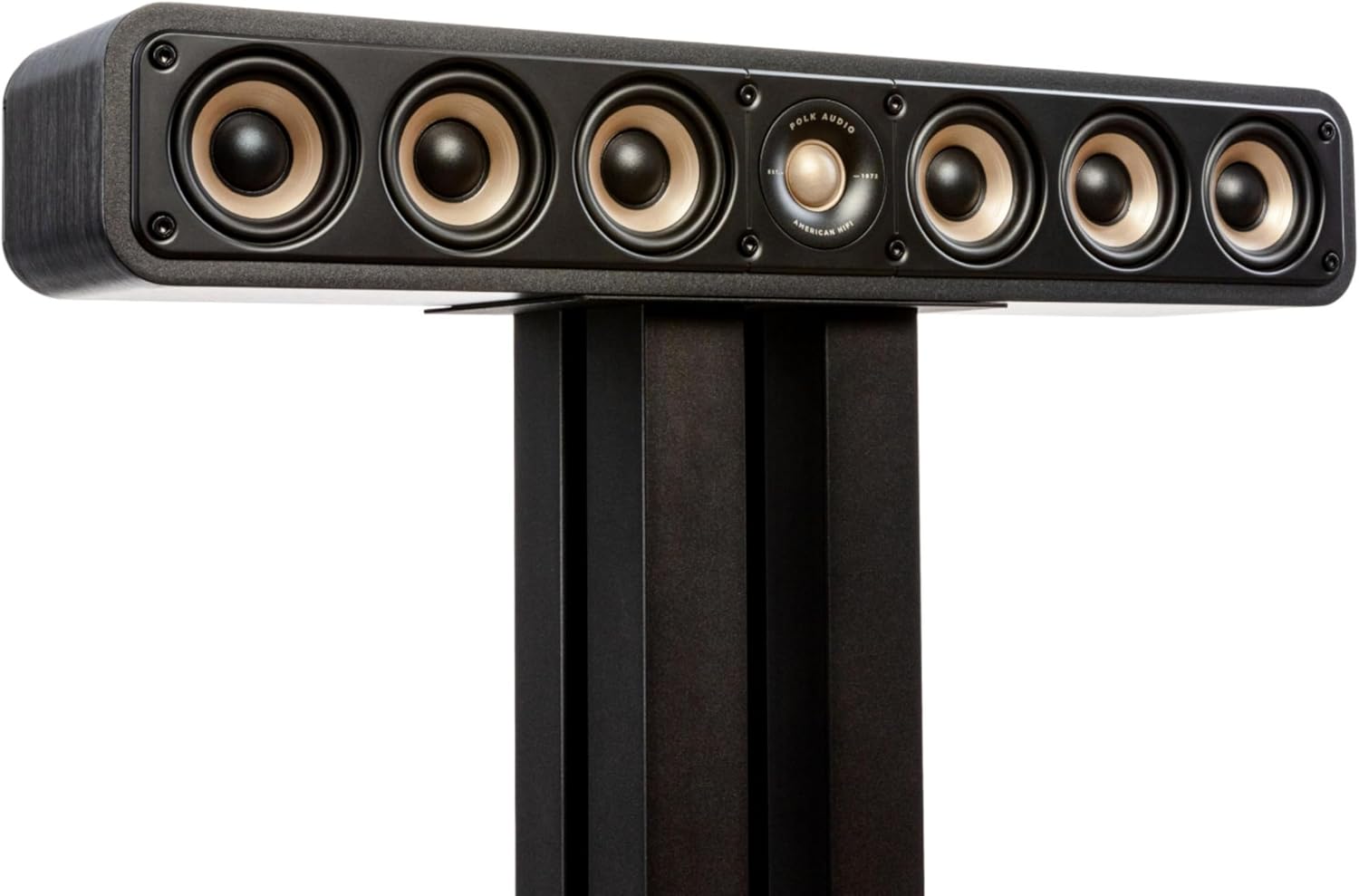 Polk Signature Elite ES35 Slim Center Channel Speaker - Hi-Res Audio Certified, Dolby Atmos & DTS:X Compatible, 1" Tweeter & (6) 3" Woofers, Dual Power Port for Effortless Bass, Stunning Black