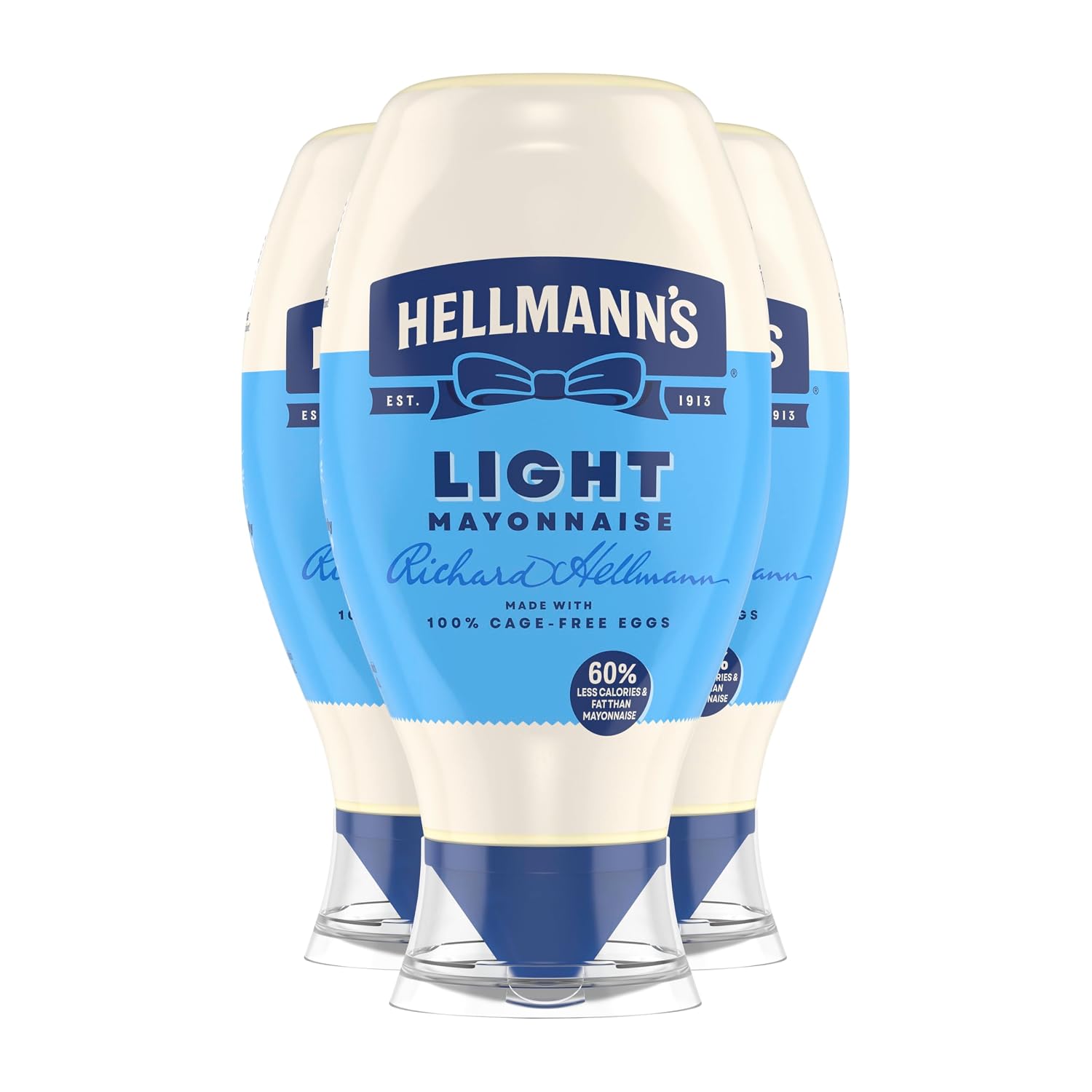 Hellmann's Light Mayonnaise 20 oz, Lite Mayo Squeeze, Sandwich Spread, 3PK