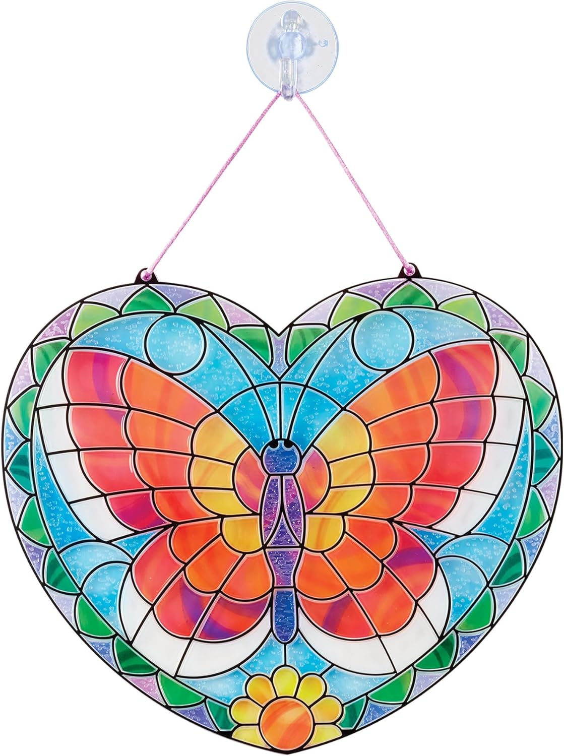 Melissa & Doug Stained Glass Butterfly Kit| Arts and Crafts for Children Age 5+ | Kids Activity Window Art Kit | Mess Free Activity | Gifts for Boys & Girls