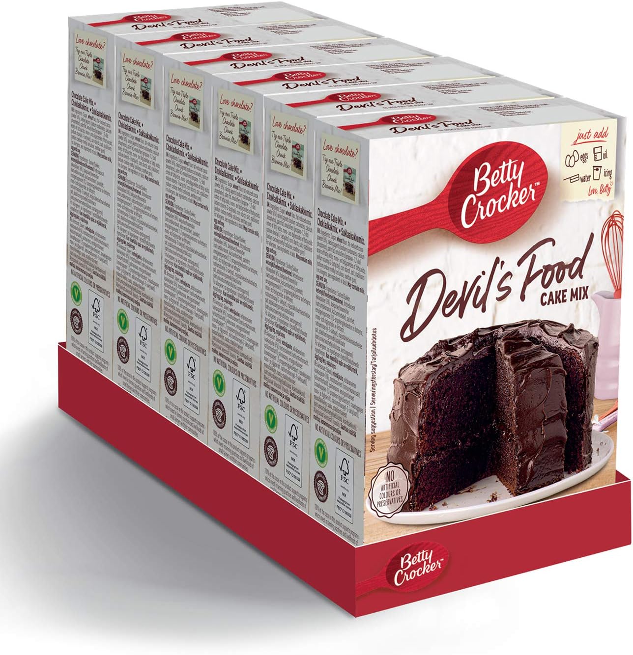 Betty Crocker Devil's Food Chocolate Cake Mix 425g (Pack of 6)