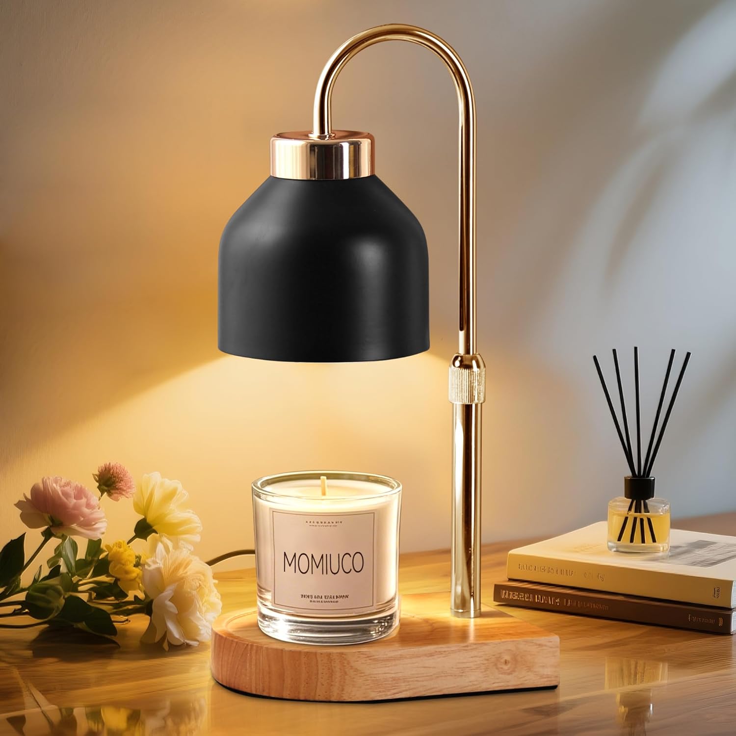 Candle Warmer Lamp with Timer Dimmer, Wax Melt Warmer for Jar Candles, House Warming Gifts New Home Decor, Gifts for Women Mom, Adjustable Height with 2 Bulbs