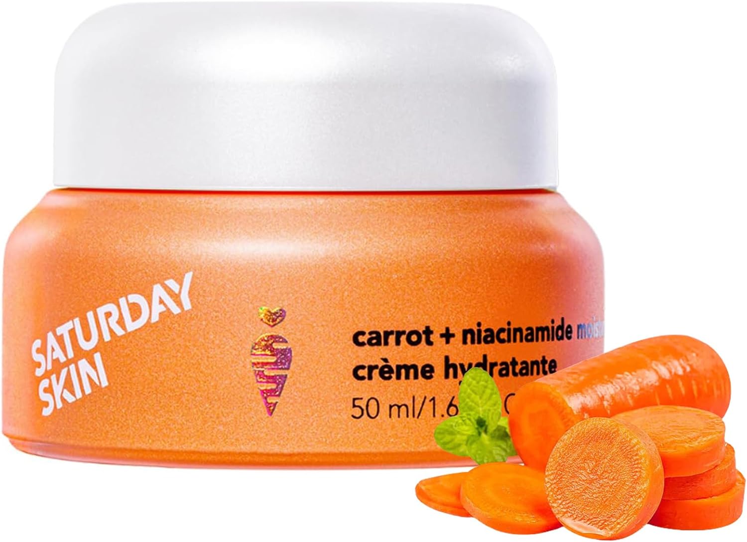 Saturday Skin Face Moisturizing Cream with Carrot, Niacinamide, Ceramides & Centella Asiatica, Peptide, Paraben-Free, Sulfates-Free, Fragrance-Free(1.61 Ounce (Pack of 1))