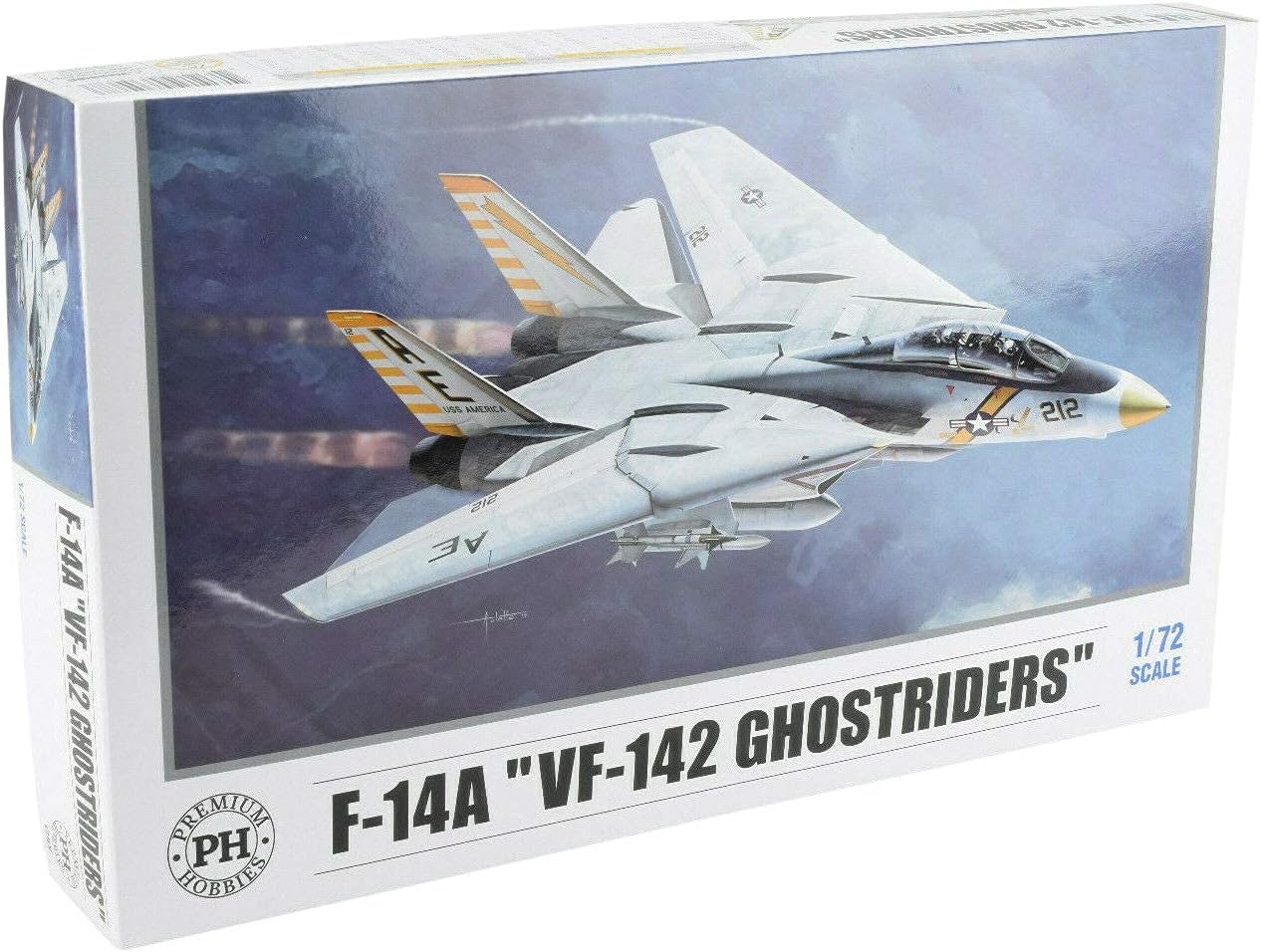 Premium Hobbies F-14A VF-142 Ghostriders 1:72 Plastic Model Airplane Kit 125V