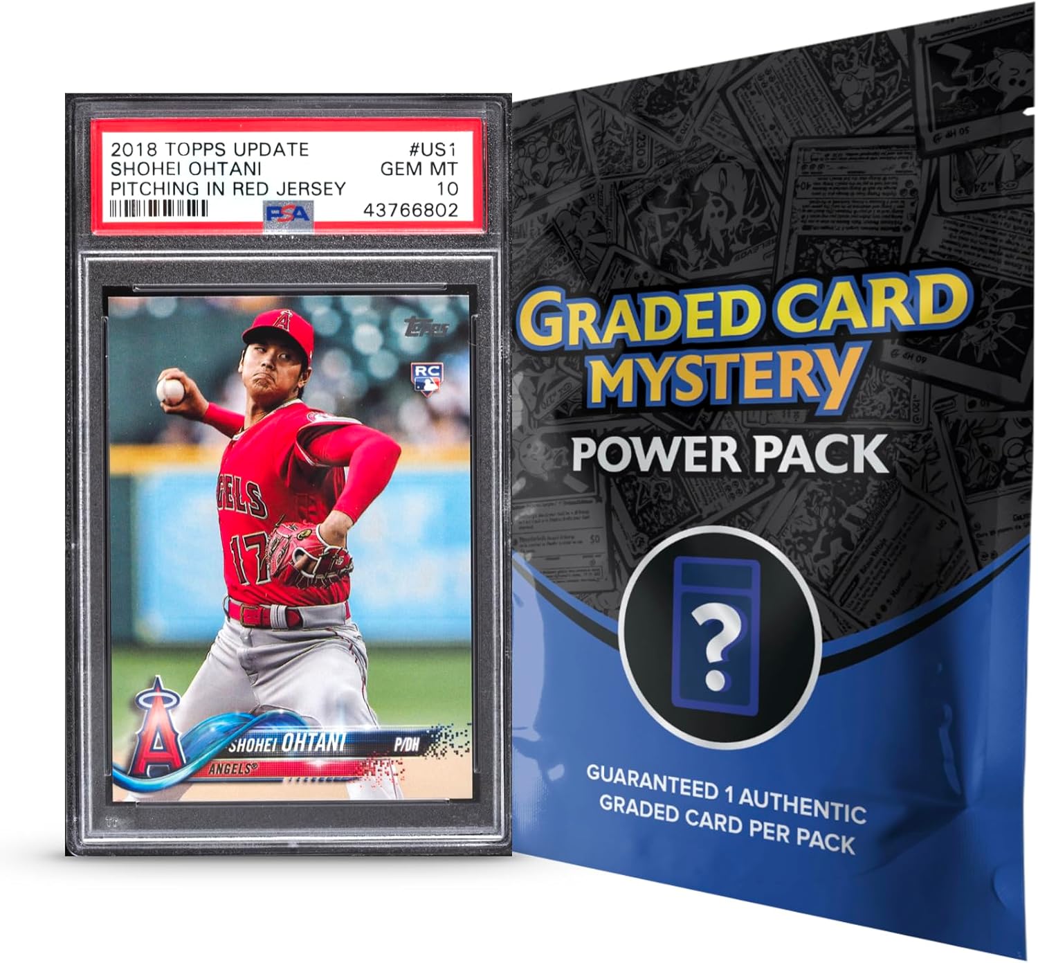 Zoo Packs PSA Graded Baseball Card Mystery Pack Plus | 1 PSA Graded & 1 Pack of Baseball Cards | Grade 8+ Guaranteed | Contains One Vintage, Rookie, Legend or Current Star