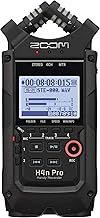 Zoom H4n Pro 4-Track Portable Recorder, All Black, Stereo Microphones, 2 XLR/ ¼“ Combo Inputs, Battery Powered, for Stereo/Multitrack Recording of Music, Audio for Video, and Podcasting