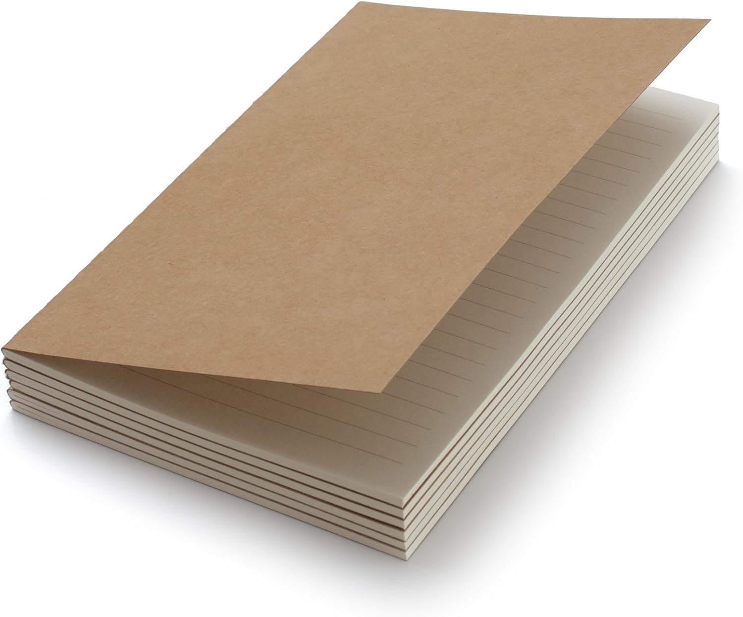 TWONE Notebook, 6 Pack Softcover Kraft Paper Notebooks wide Ruled Note Book Journals for Office School Business Work Writing, 5.5” x 8.25” 80GSM, 30 Sheets