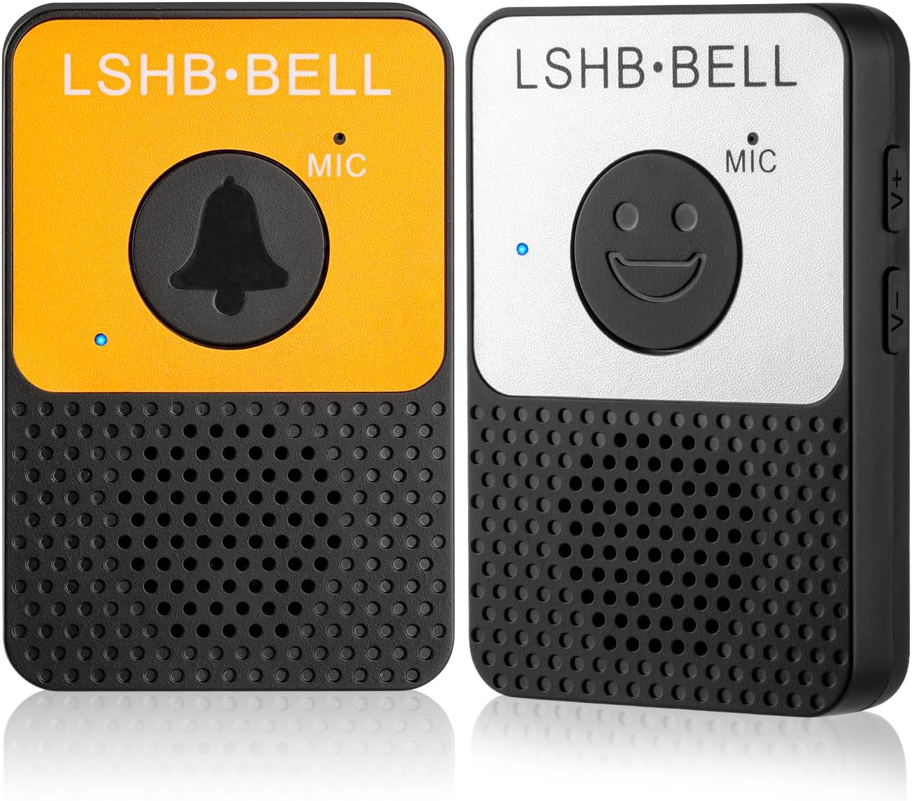 Wireless Doorbell, Full Duplex Intercom DoorBells Kit Hands-Free, 8 Volume Levels, 1000ft Range, Waterproof, LED Flash, Two-way Communication Doorbell with Chime for Home Office, Black