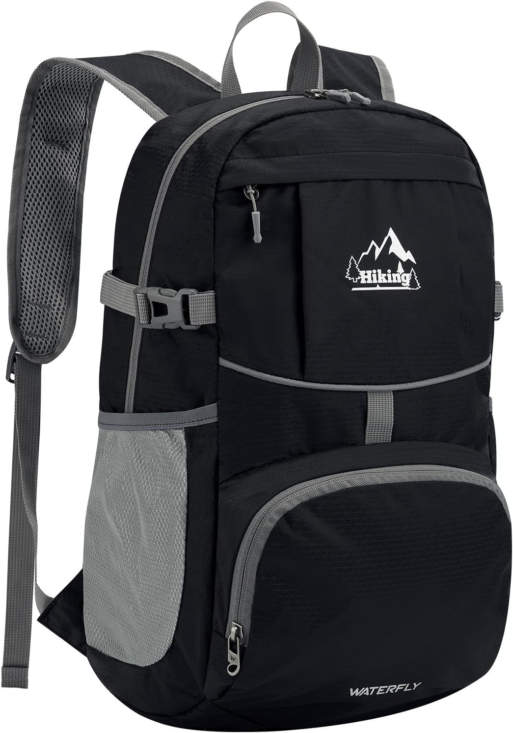 Waterfly Foldable Lightweight Hiking Backpack: 25L Ultralight Packable Rucksack Outdoor Daypack for Women Men Travel Sports Walking Camping