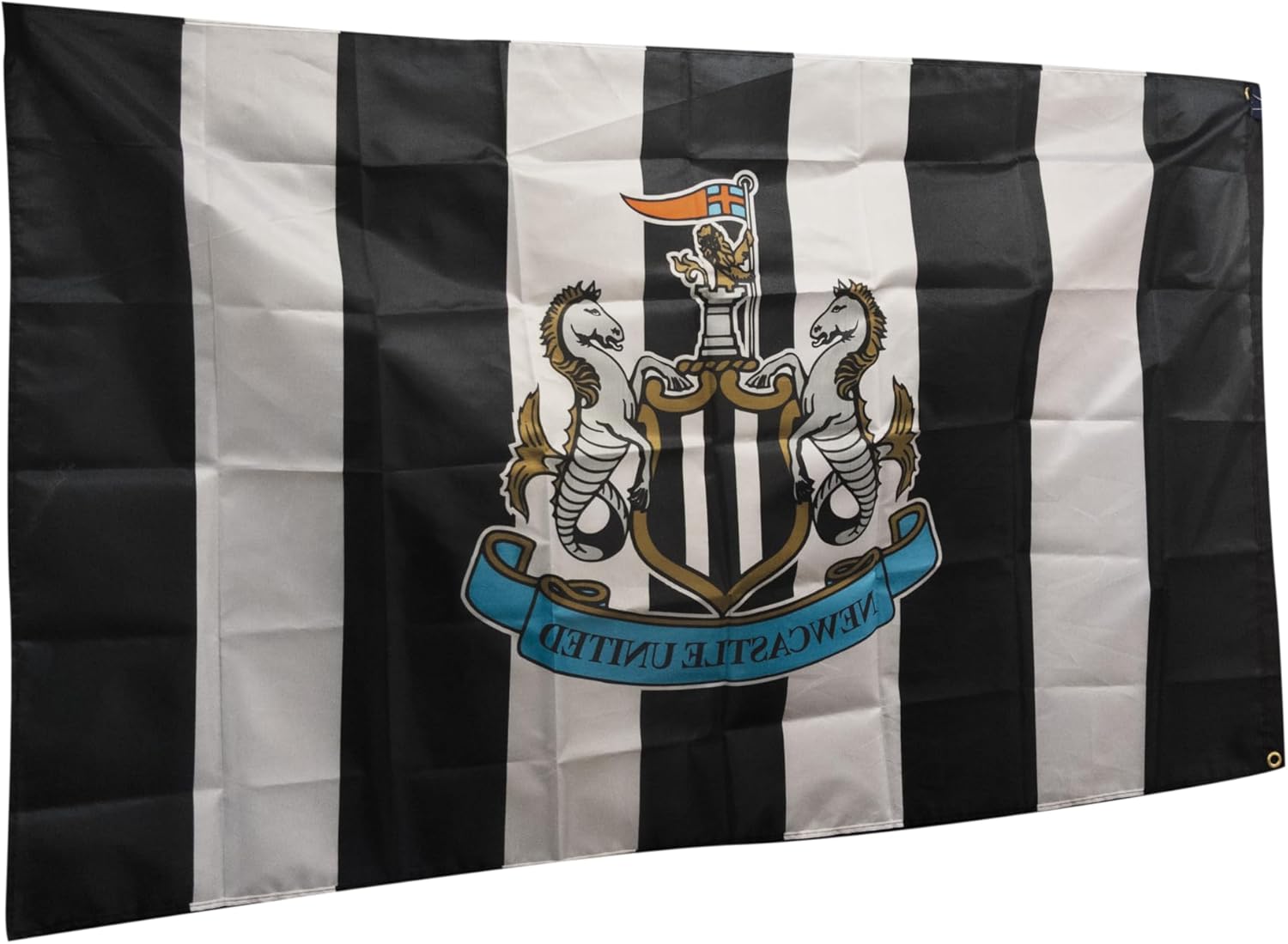 Hy-Pro Officially Licensed Newcastle United F.C. Crest Flag 5ft x 3ft – NUFC, Football Flag, Newcastle F.C., Newcastle United Merchandise, Newcastle United Gift
