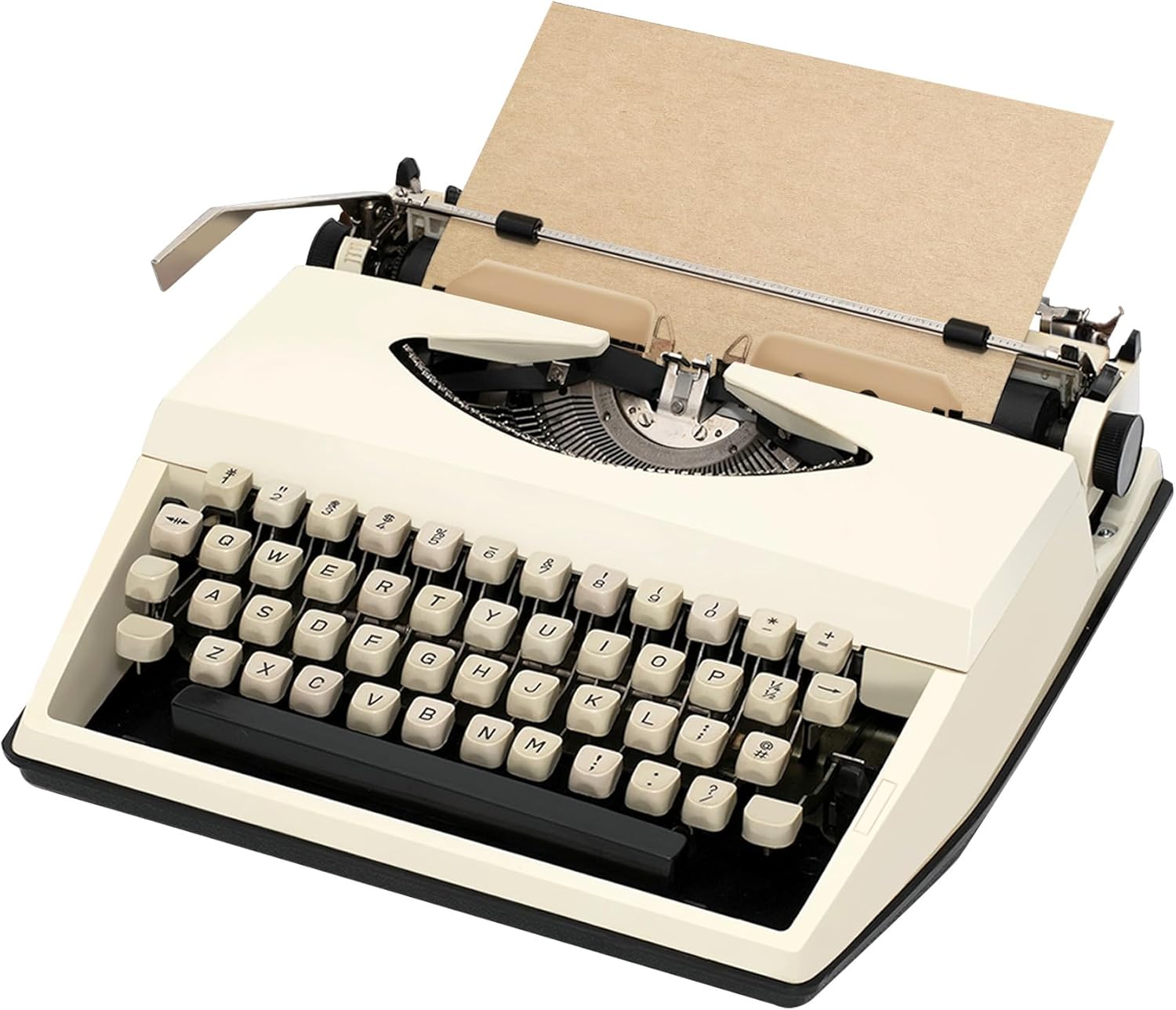 [Vintage Collectible] Classic Manual Typewriter (Artisan Refurbished) – Nostalgic Artistry/Mechanical Exploration for Kids/Traditional Keystroke Experience - White