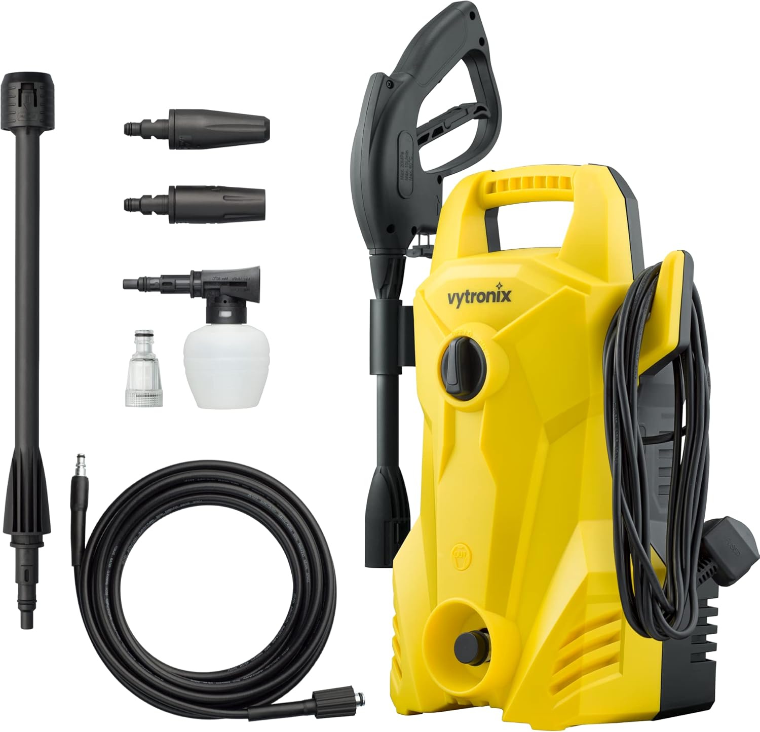 VYTRONIX PW1500 Powerful Electric Pressure Washer 1400W | Jet Wash | High-Performance Power Cleaner for Car, Home, Patio and Garden Furniture | 105 Bar Water Jet