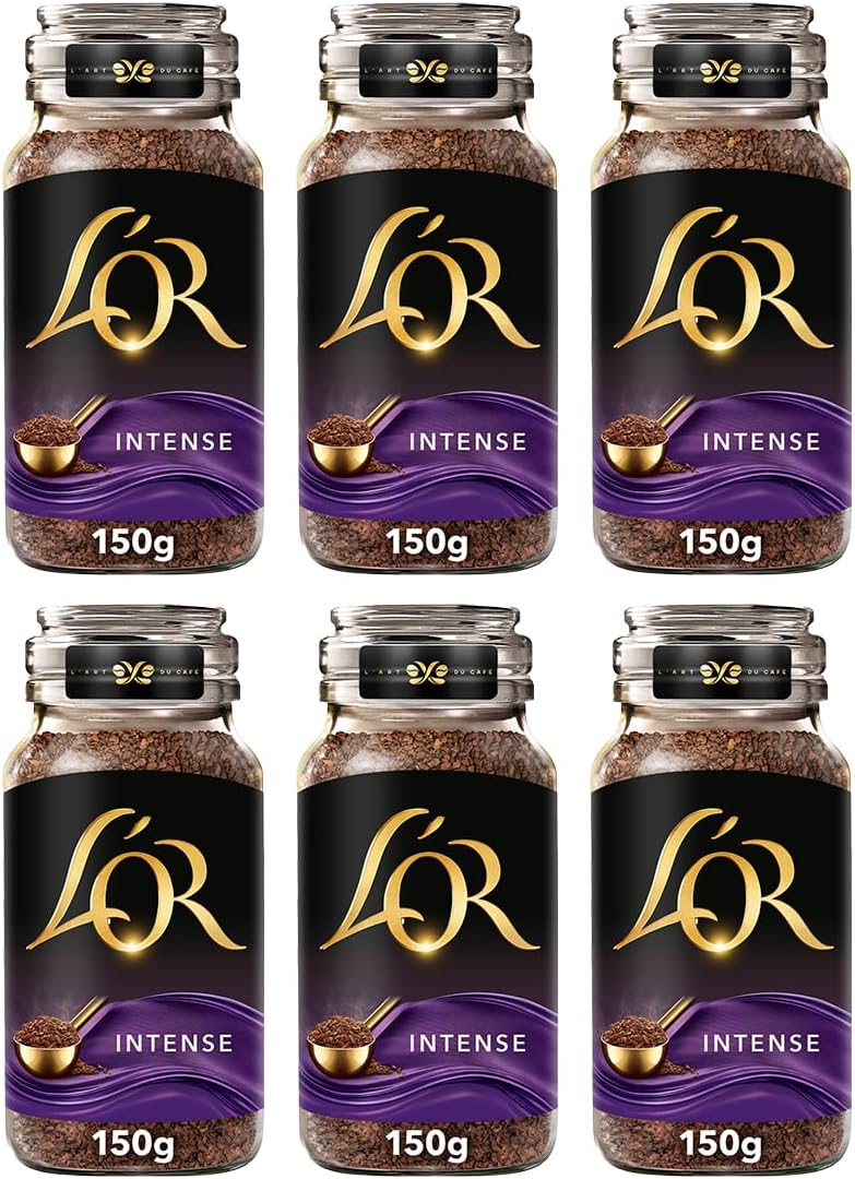 L'OR Intense Instant Coffee 150g (Pack of 6 Jars, Total 900g)