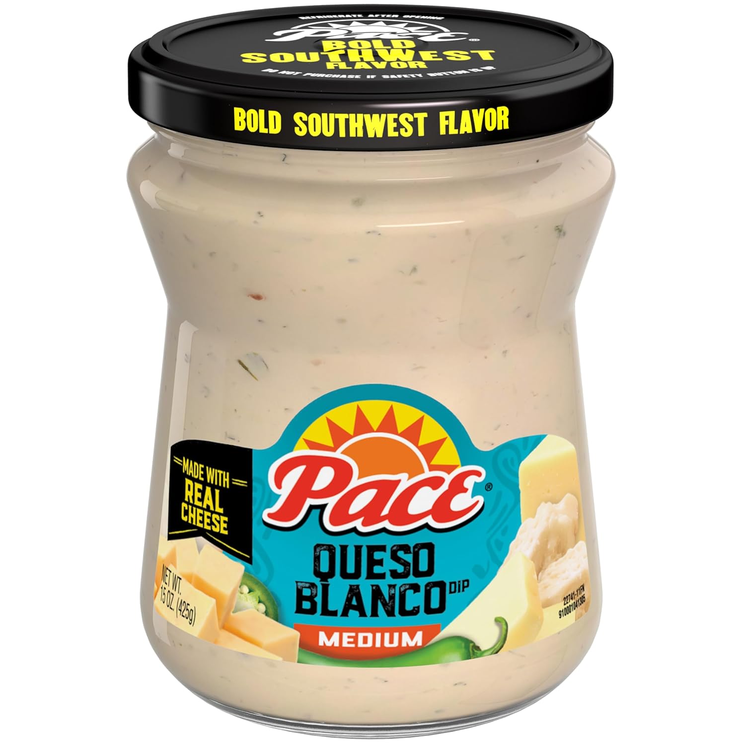 Pace Medium Queso Blanco Cheese Dip, 15 oz Jar