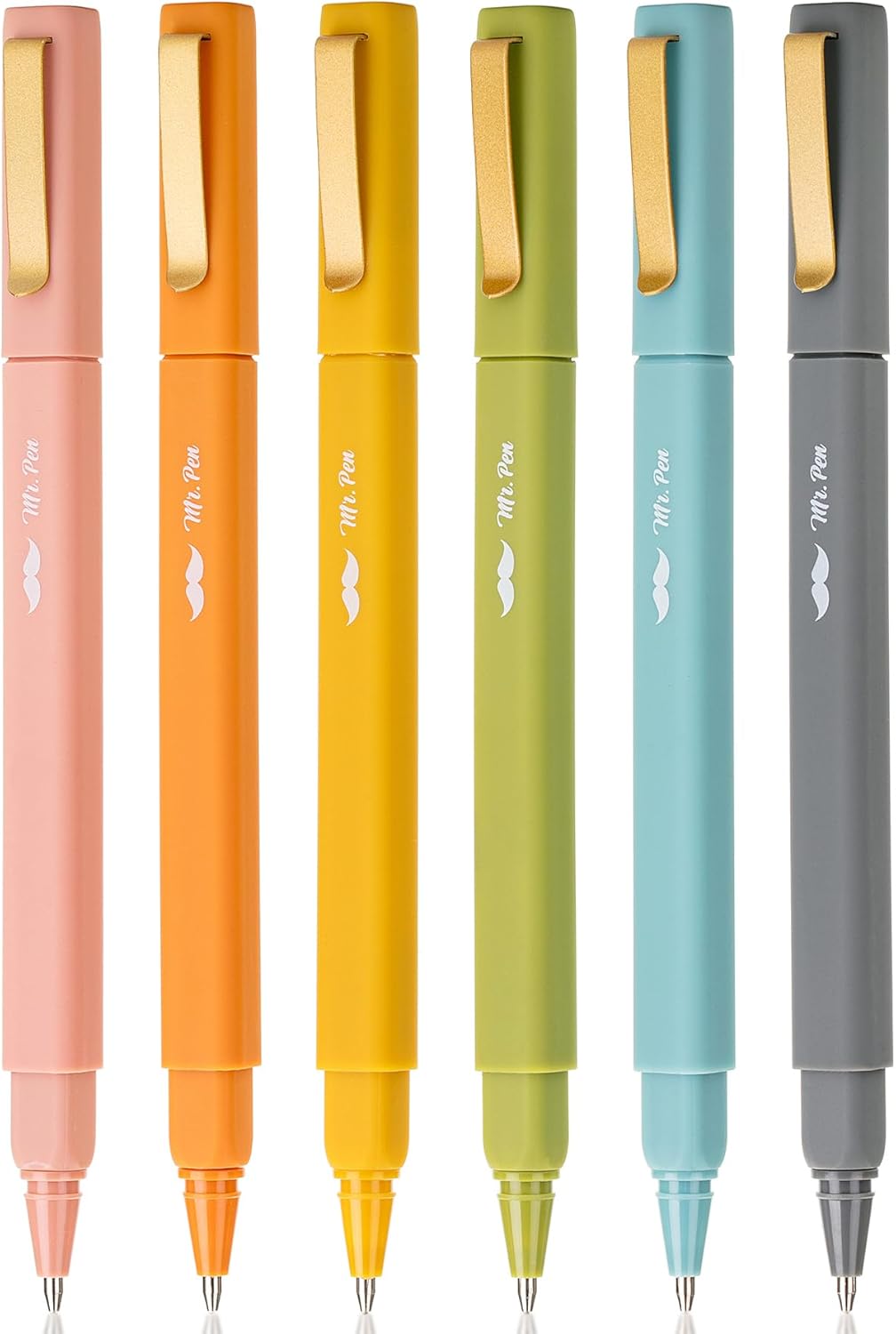 Mr. Pen- Aesthetic Pens, 6 Pack, Black Ink, Fast Dry, No Smear Bible Pens No Bleed Through, Fine Point Pen, Ballpoint Pens Ballpoint, Fine Tip Pens for Note Taking, Pens Aesthetic