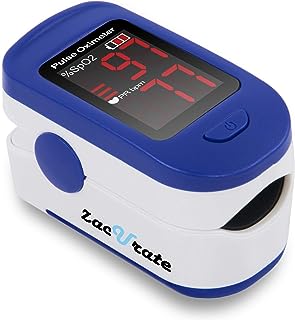 Zacurate 500BL Fingertip Pulse Oximeter Blood Oxygen Saturation Monitor with Batteries Included (Navy Blue)