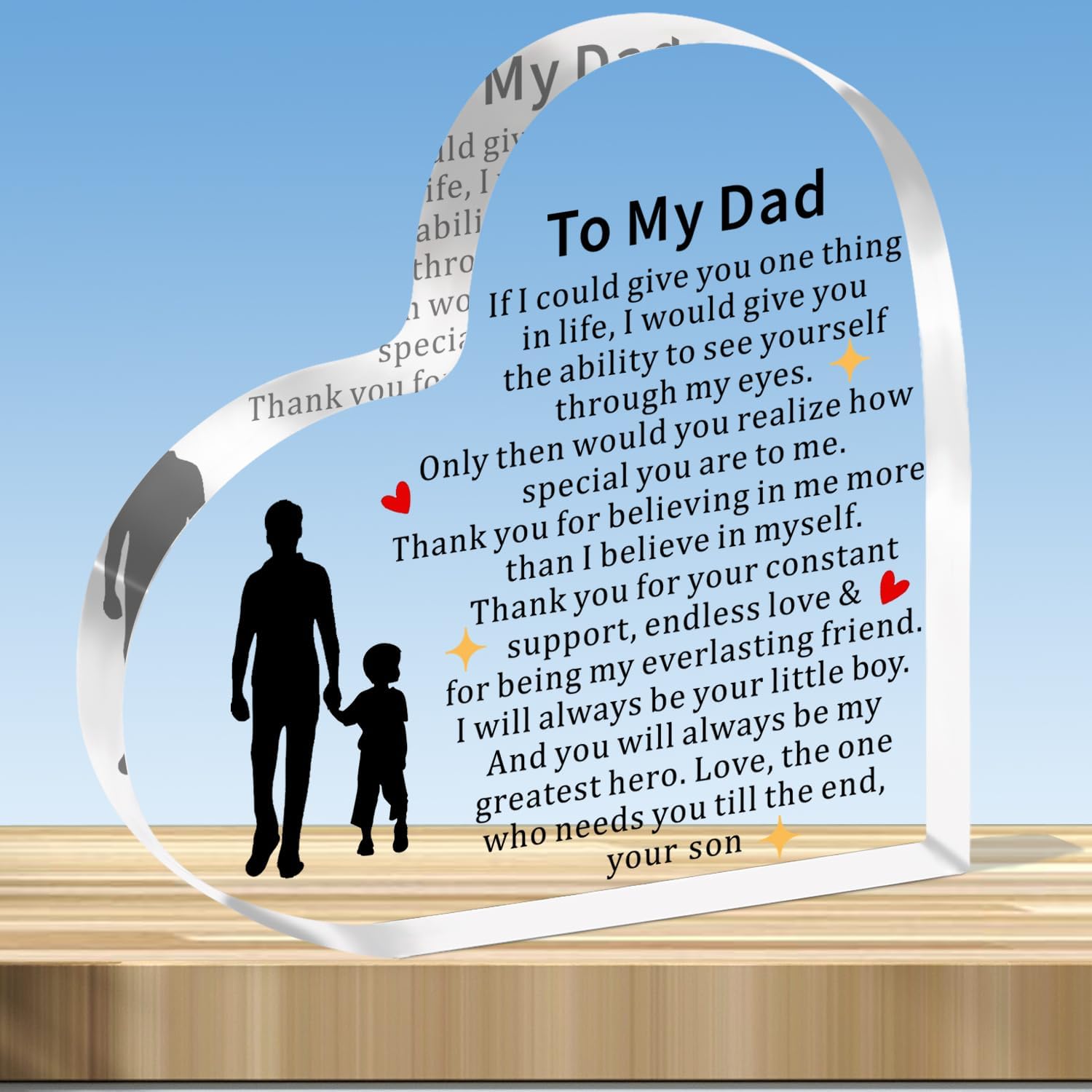 Dad Gifts from Son Dad Birthday Gifts,To My Dad Acrylic Plaque Dad Gifts Christmas Fathers Day Birthday Gift Best Dad Present, Transparent