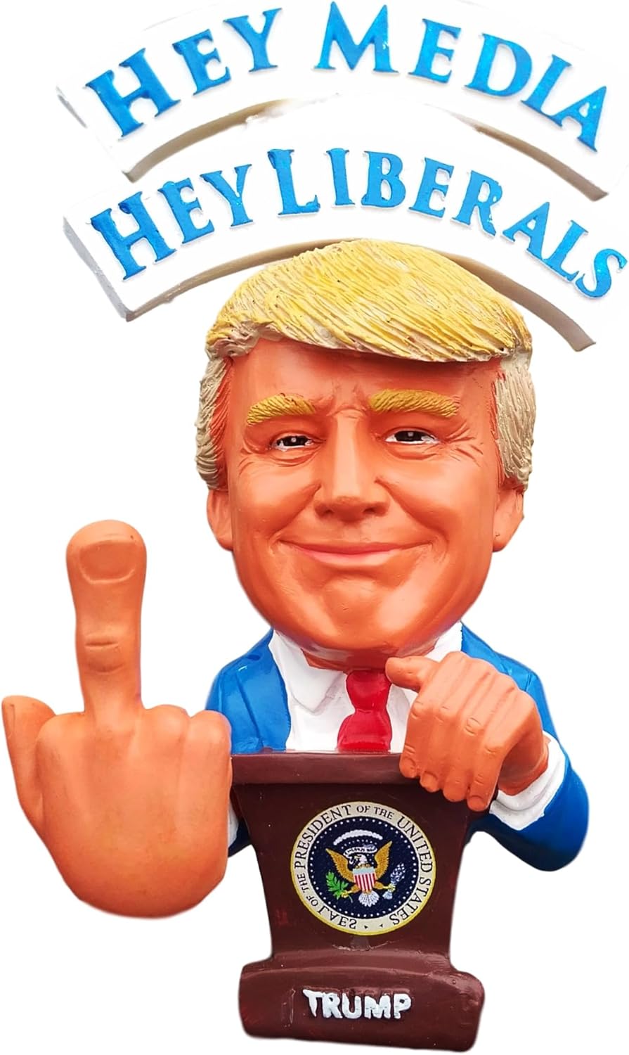 Donald Trump Doll - This Bobblehead Trump Has A Bobbling Middle Finger Instead of Head | Hey Liberals Hey Media Sleepy Joe | Trump 2024 Election #MAGA