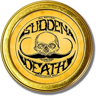 Mustache Wax Strong Hold Grooming For Men | Sudden Death Moustache & Beard Wax 1oz Tin | Perfect For Handlebar Mustaches By Death Grip | No Heat Source Required
