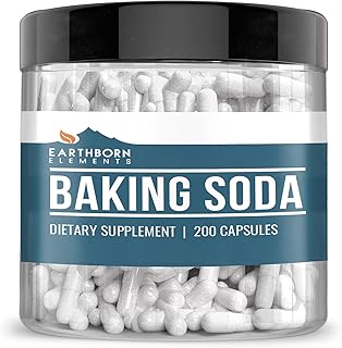 Earthborn Elements Baking Soda Capsules, 200 Capsules, Sodium Bicarbonate