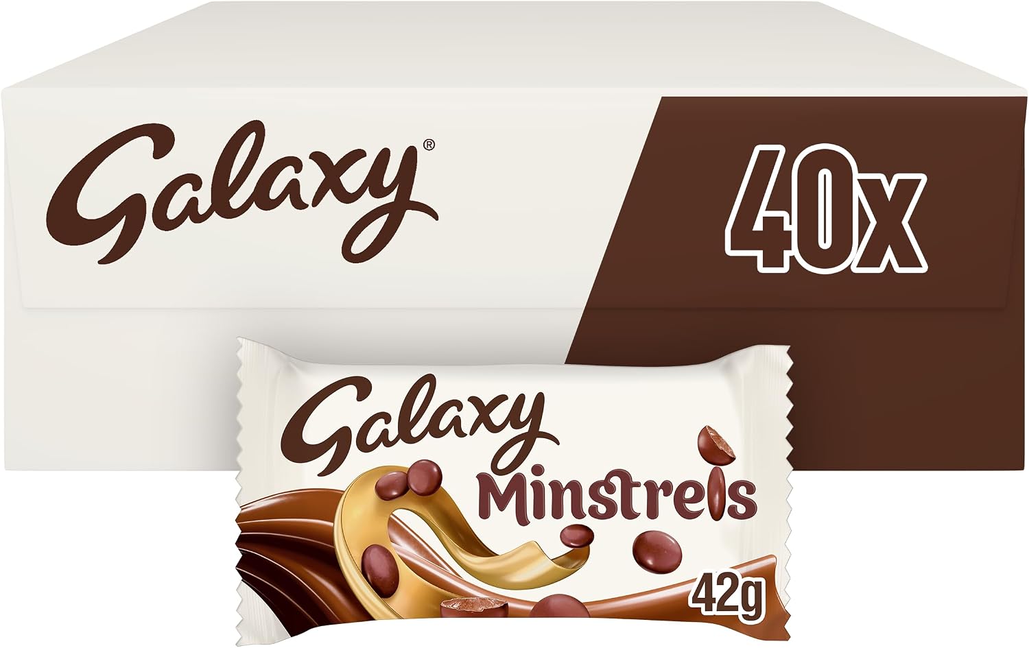 Galaxy Minstrels Milk Chocolate Bags Bulk Box, 40x42g
