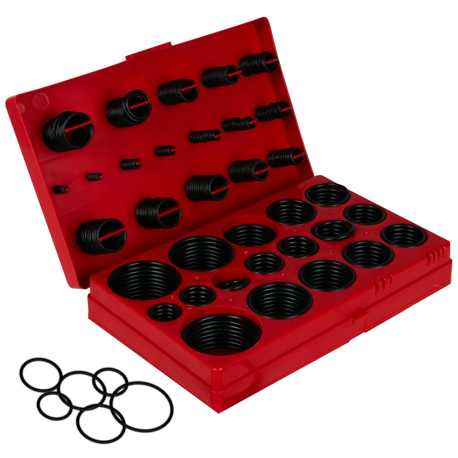 ZENO 419 PCS O-Rings Gasket Kit | Rubber Nitrile Washers O Rings Assorted Kitchen Tap Seals Spacers Mixer Taps Plumbing Spacer Seal O-Ring - 32 Sizes, Red & Black